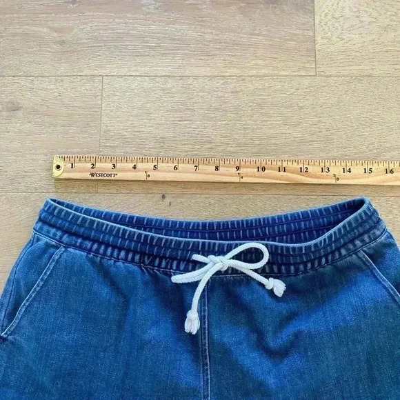 Aerie cut off elastic waist shorts medium blue - Picture 4 of 6